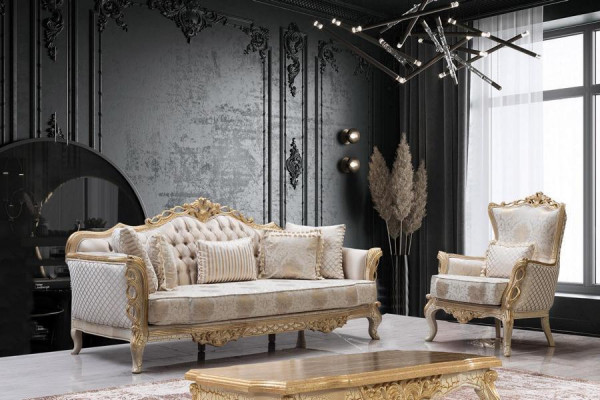 Sofa Garnitur 3+1 Sofa Fotell Wunnzëmmer Luxus Sofa Set Textil Nei