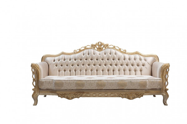 Sofa 3-Sëtzer Wunnzëmmer Couch Klassiker Design Luxus Sofa Textil Nei