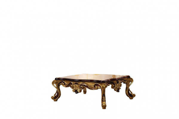 Couchtisch Holz Dësch Wunnzëmmer Klassesch Design Luxus Holzdësch 119x91cm