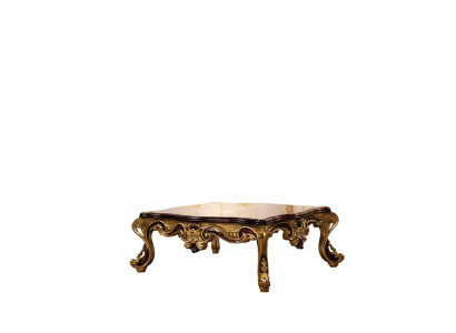 Couchtisch Holz Dësch Wunnzëmmer Klassesch Design Luxus Holzdësch 119x91cm