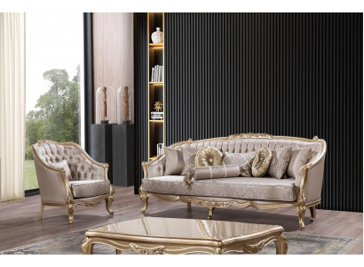 Garnitur Sofagarnitur 3+1 Sëtzer Wunnzëmmer Klassesch Design Sofa Set Fotell