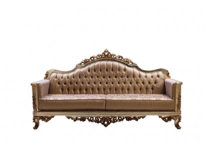 Sofa 3 Sëtzer Wunnzëmmer Couch Textil Luxus Klassesch Design Dräisëtzer