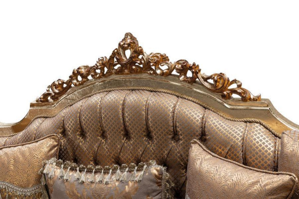 Sofa 3 Sëtzer Wunnzëmmer Couch Textil Luxus Klassesch Design Dräisëtzer