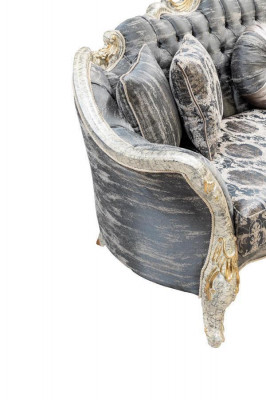 Barock Canapé 3 Sëtz Gro Wunnzëmmer Klassesch Design Canapé Couch Textil
