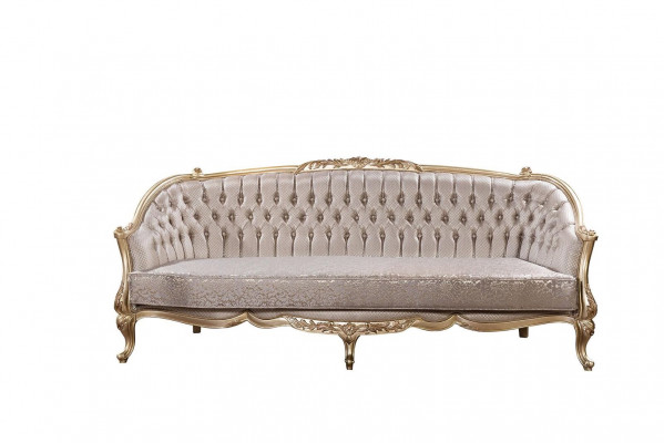 Barock Sofa 3-Sëtz Stuff Klassesch Design Textil Sofa Luxus Nei