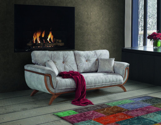 Wunnzëmmer Sofagarnitur 3 3 1 1 Sëtzer Couch Polster Garnitur Textil Design