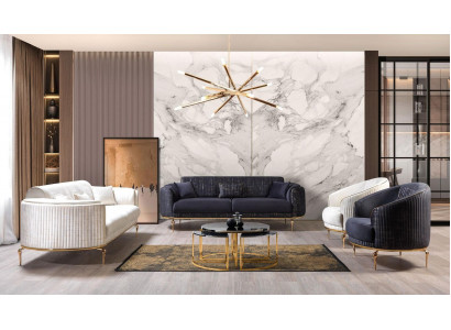 Canapé-Set 3311 Set Setzer Couch Polster Miwwelen Textil Stoff Luxus nei