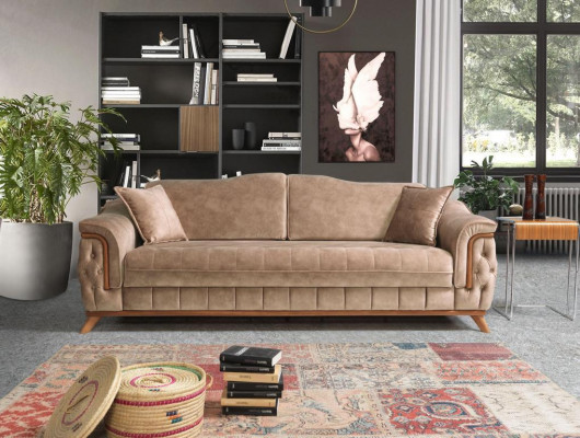 Sofagarnitur 3 3+1 Sëtzer Stoff Design Couch Polster Sofas Garnitur