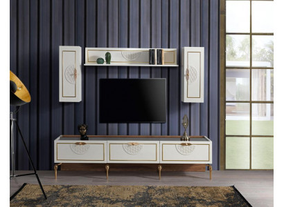 Iesszëmmer Set Dësch 4x Stull Anrichte Spigel Miwwelen 7tlg nei Modern