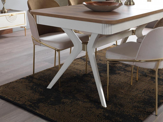 Iesszëmmer Set Dësch 4x Stull Anrichte Spigel Miwwelen 7tlg nei Modern