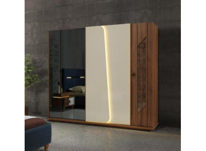 Schlofkummer Kleederasch Schaf Holz Design brong Luxus LED Schief.