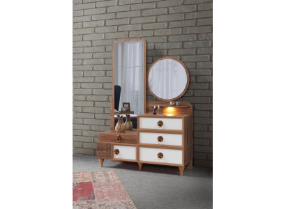Schlofzëmmer Kommode Mat Spigel Holz Miwwel Luxus Miwwel 2tlg Set Nei