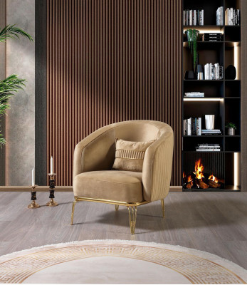 Wunnzëmmer Luxus Still 1er Einsitzer Canapé Miwwelen nei Modern Beige