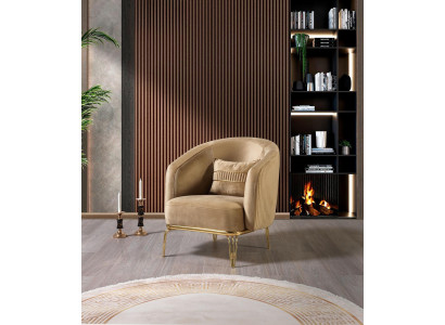 Wunnzëmmer Luxus Still 1er Einsitzer Canapé Miwwelen nei Modern Beige