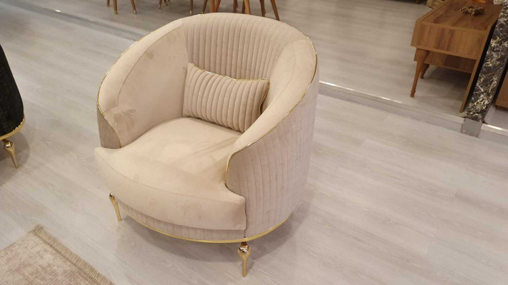 Wunnzëmmer Fauteuil Polster Textil 1-Sezner Polster Sëtz Einsitzer Luxus