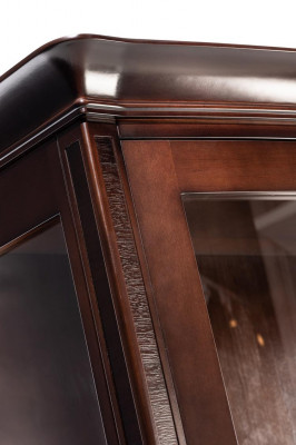 Wunnzëmmer Miwwelen Klassesch Vitrin Holz Glas Glasschaf Schaf Vitrine Nei