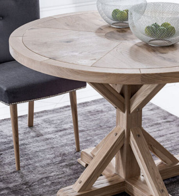 Klasseschen Design Ronddësch Ronndësch Holz Dëscher 110/140 cm Iesszëmmer Neit