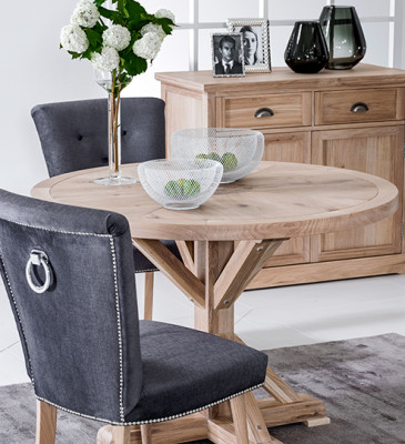 Klasseschen Design Ronddësch Ronndësch Holz Dëscher 110/140 cm Iesszëmmer Neit