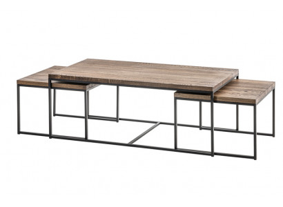 Holz Design Niewendëscher Canapé Dësch Sofa Wunnzëmmer 3x Set Wunnzëmmer Loft