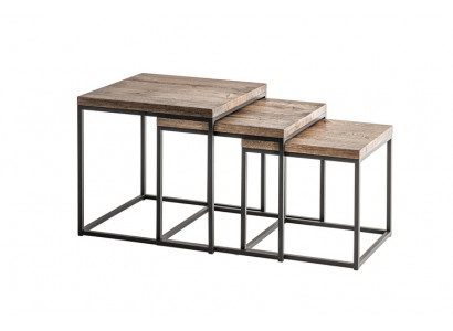 Set vu 3x Couchdëscher Kaffisdësch Bäistësch Design Dëscher Wunnzëmmerdësch
