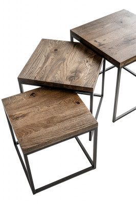 Set vu 3x Couchdëscher Kaffisdësch Bäistësch Design Dëscher Wunnzëmmerdësch