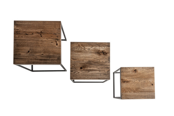 Set vu 3x Couchdëscher Kaffisdësch Bäistësch Design Dëscher Wunnzëmmerdësch