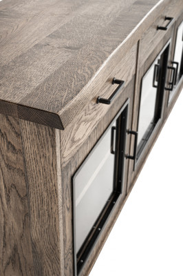 Vitrinn ariichten Glas Schaf Kommoden héich Schranken echt Holz Miwwelen Kommoden