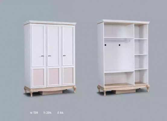 Kleederschaf an wäissem Ankleide Schaf Miwwelen Wäiss Landhaus Schief Miwwelen