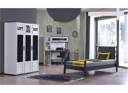 Kleederaschrank Wäiss Holz Schief Schlofkummer Miwwel Design Kannerzëmmer