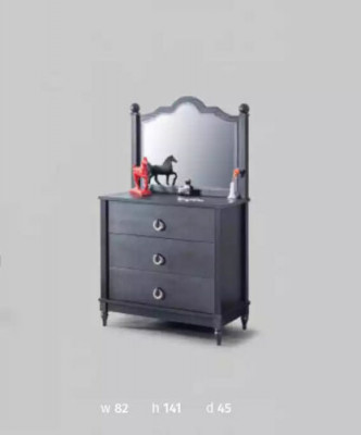 Kommode mat Spigel modern schwaarz mat Schief Kommode mat Schlofkummer