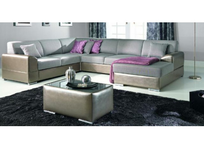 Luxuriéis U-fërmegt Polstersofa am eleganten zäitgenëssesche Stil mat raffinéiertem.