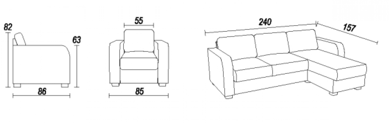 Eckcouch Sofa Canapé Lieder Textil Stoff Wunnlandschaft Garnitur Polster Eck CAPRI