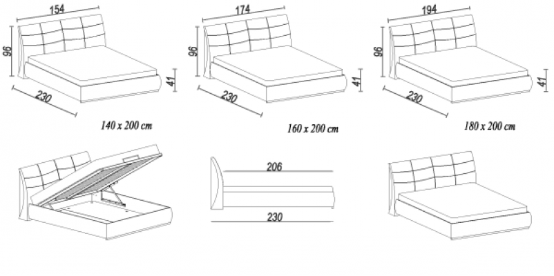 Bett Liederbett Polsterbett Bettkëschten Duebel Schlofzëmmer Eebett Better APOLLOS