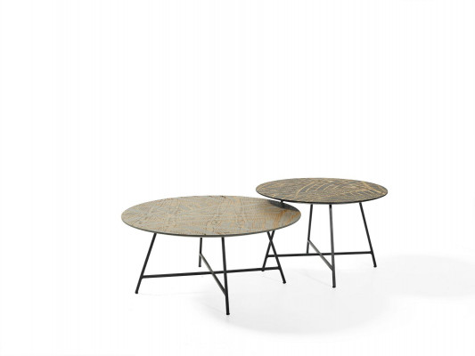 Set vun 3 ronnen Couchtischen Design Kaffeestischer Klassesäll-Tischer