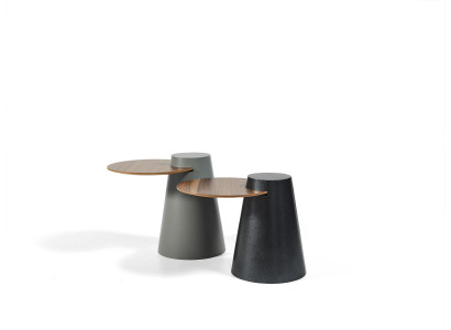 Set vu 2x Canapé Dëscher Kaffeendëscher Niewendëscher Designer Ronn Glastëscher