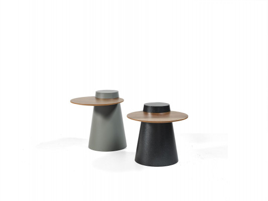 Set vu 2x Canapé Dëscher Kaffeendëscher Niewendëscher Designer Ronn Glastëscher