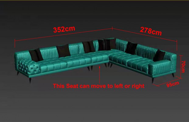 Eckcouch Sofa L-Form Wunnzëmmer Couch Gepolstert Sofa Neit Design Lieder