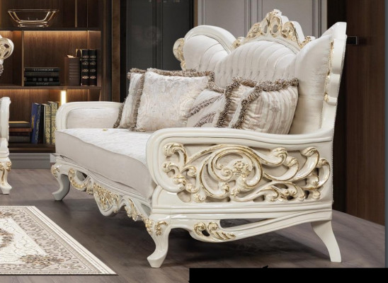 Sofagarnitur 3+1+1 Sëtzer Polyester Sofas Sëtz Luxus Klassesch Barock Set