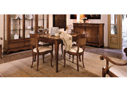 Designer Still Lehn 4x Holz Barock Stull Set Klassesch Sëtz Polster Garnitur