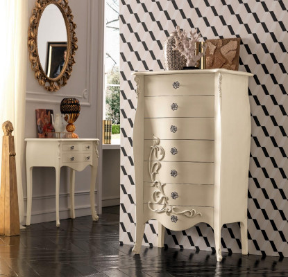 Nuechtstësch Nuechtschaf Kommoud Konsol Beistell mat Tirang Konsolen Designer