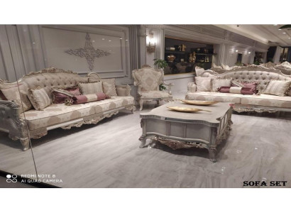Sofa Set Barock Rokoko Miwwelen Wunnzëmmer Sëtzgrupp Polster 4tlg. Nei