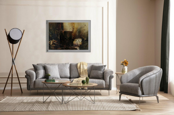 Sofagarnitur 3+1 Sëtz Polstergarnitur Sofas Sesselen Luxus 2x Couchtisch Set