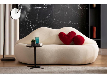 Designer Wunnzëmmer Couche Sofa Miwwel 4tlg. 3 Sëtz Sofa an 3x Hocker