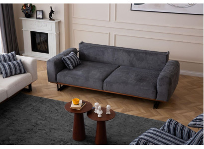 Couch 230cm Sëtzkëssen dräisëtzeg Sofa Gro Designer Miwwelen Wunnzëmmer