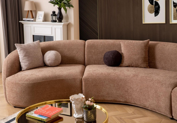 Designer ronn Sofa brong Eckgarnitur modern Miwwelen Wunnzëmmer Luxus Couchen