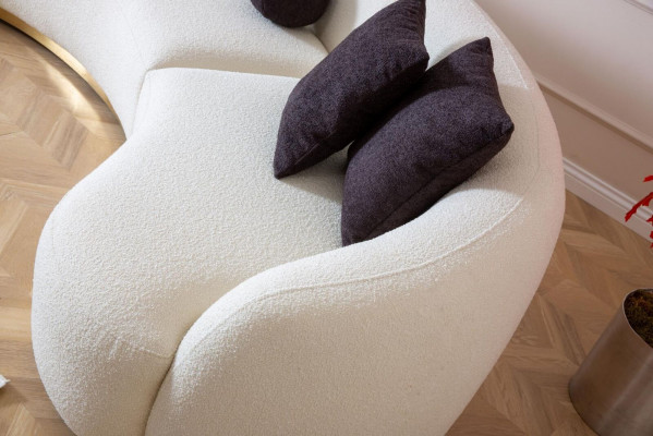 Designer Ronn Sofa Wäiss Eckgarnitur Modern Miwwelen am Wunnzëmmer Luxus