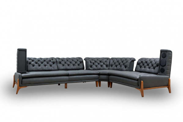 Luxus Ecksofa L-Form mat Musekssystem Modern gro Polstermöbel Konschtlieder