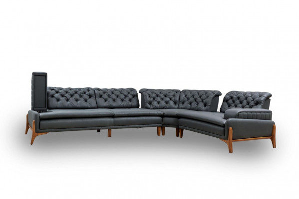 Luxus Ecksofa L-Form mat Musekssystem Modern gro Polstermöbel Konschtlieder