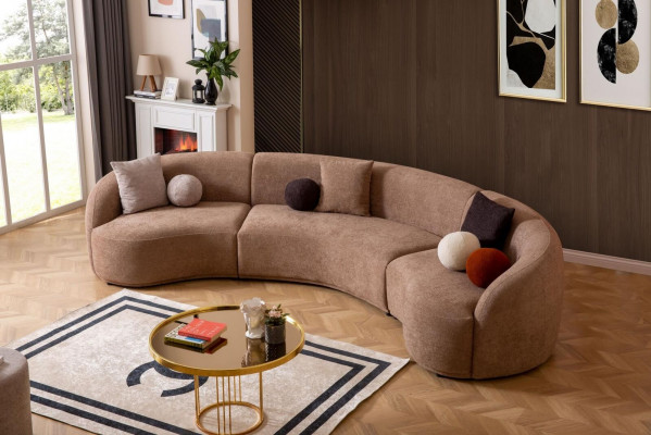 Designer ronn Sofa brong Eckgarnitur modern Miwwelen Wunnzëmmer Luxus Couchen