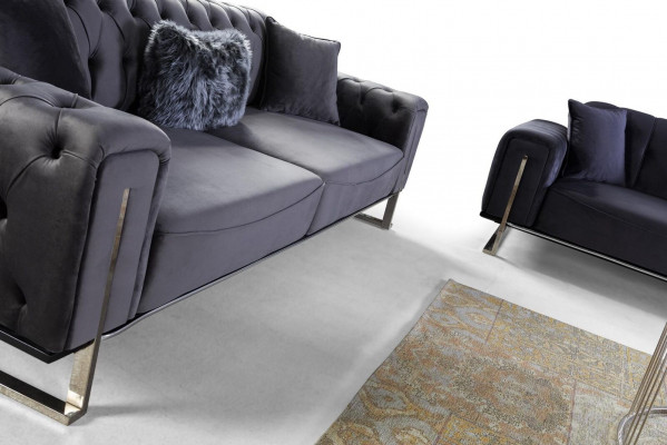 Luxus Chesterfield Sofa 3 Sëtz Plazen Gro Sofa Polster Textil Couchen
